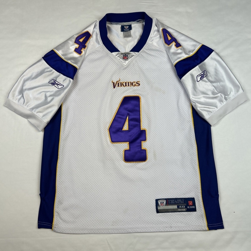 Brett Favre Minnesota Vikings Men's Sz 48 Reebok On Field Sewn White Jersey NFL